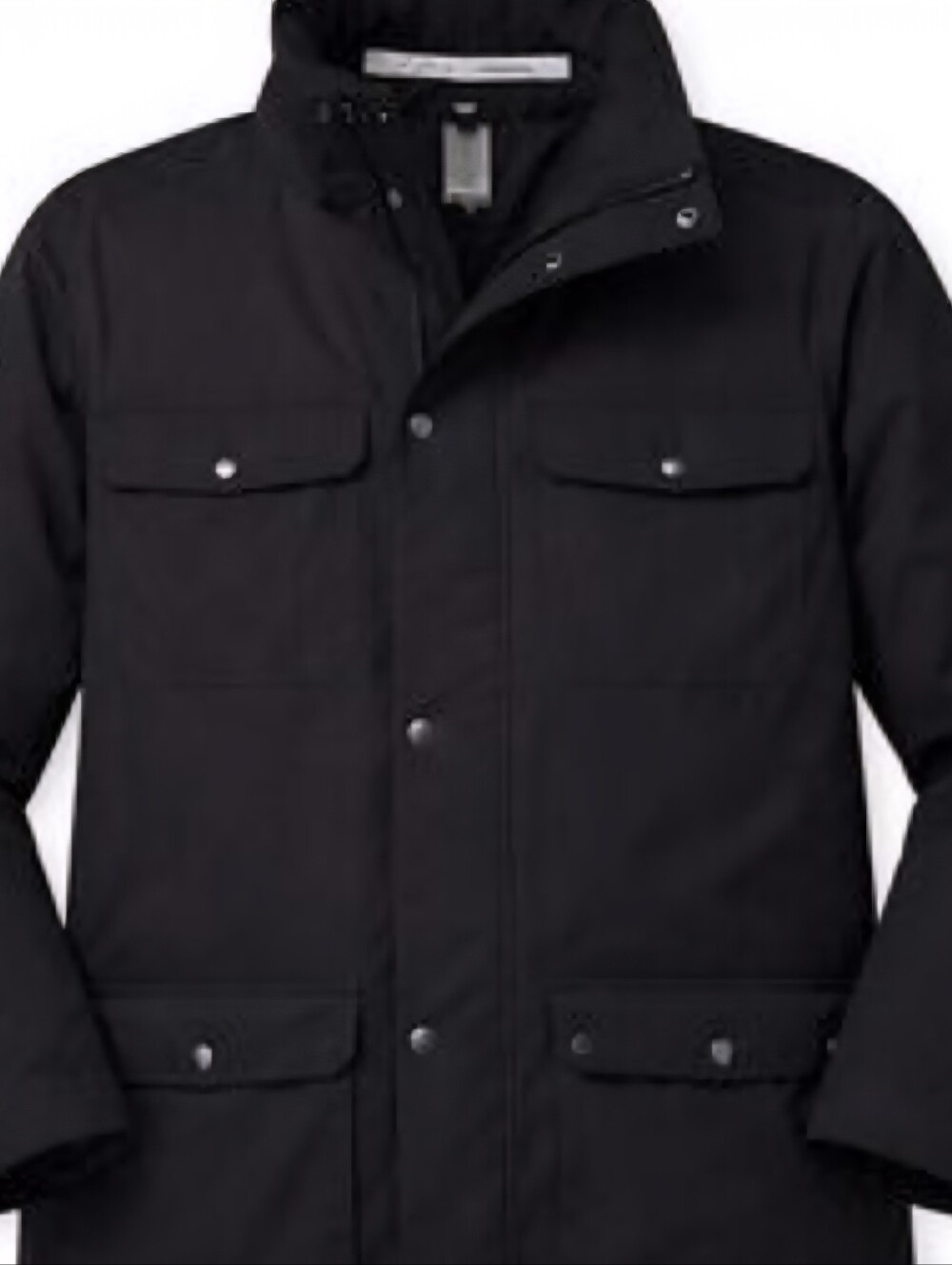 NWT Men's Sunice Black Waterproof Rain Jacket with Snap Front